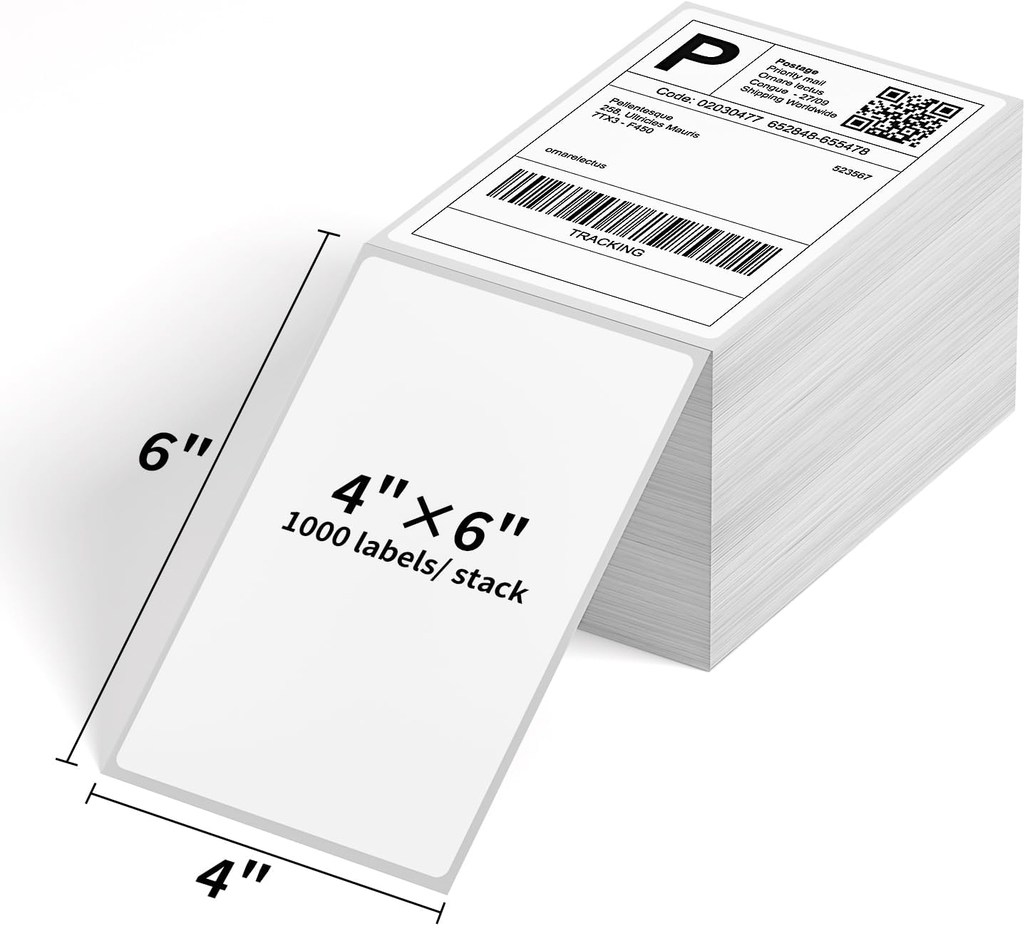 FungLam 4"x6" Thermal Shipping Labels,10000 Fanfold Labels, Adhesive Shipping Labels for iDPRT, Munbyn, Polono, Rollo Thermal Printers(10 Stack)