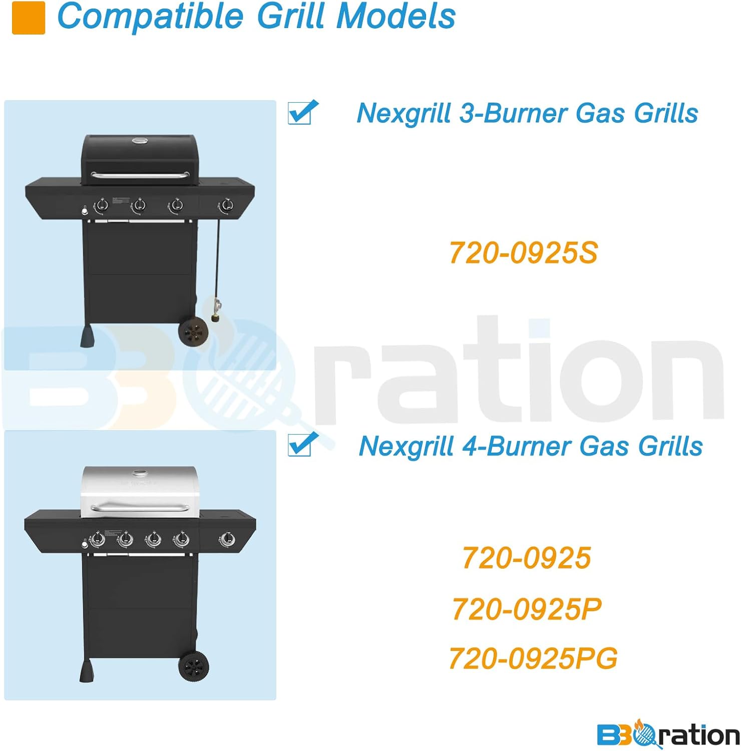 Grill Parts for Nexgrill 4 Burner 720-0925 720-0925P 720-0925PG,Grill Grate for Nexgrill 720-0925P Replacement Parts 720-0340 720-0718A Grate for Charbroil 463352521 463351021