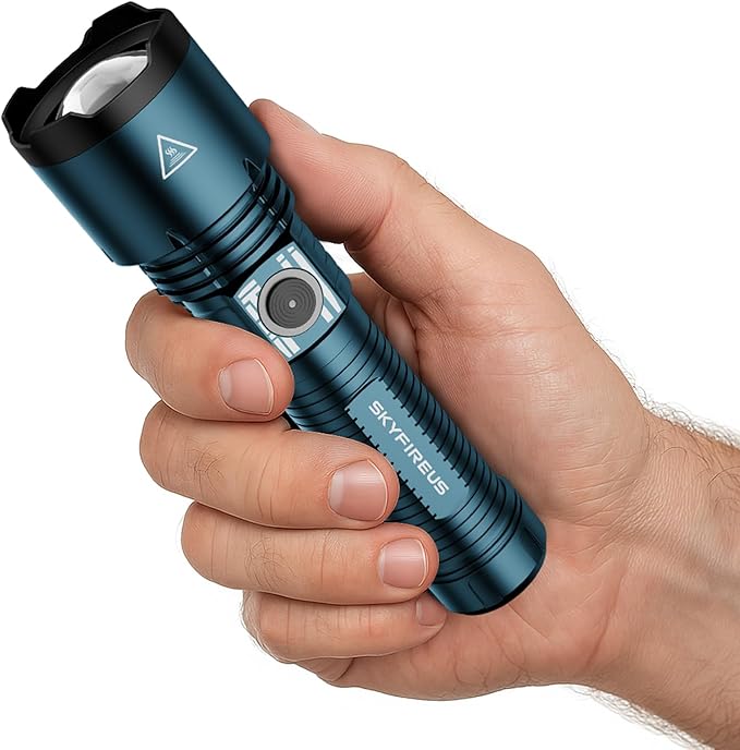 SKYFIRE Small Flashlight Mini,1000LM Pocket Flashlights High Lumens, Small Flashlights Powerful, Waterproof EDC Flashlight Rechargeable Handheld Flashlights for Home,Emergency,Camping,Searching