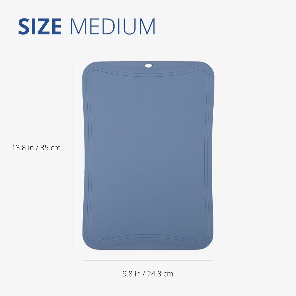 Blue Ginkgo TPU Cutting Mat [Medium] – Korean-Made Flexible, Knife-Friendly, Durable Kitchen Cutting Board (Blue)