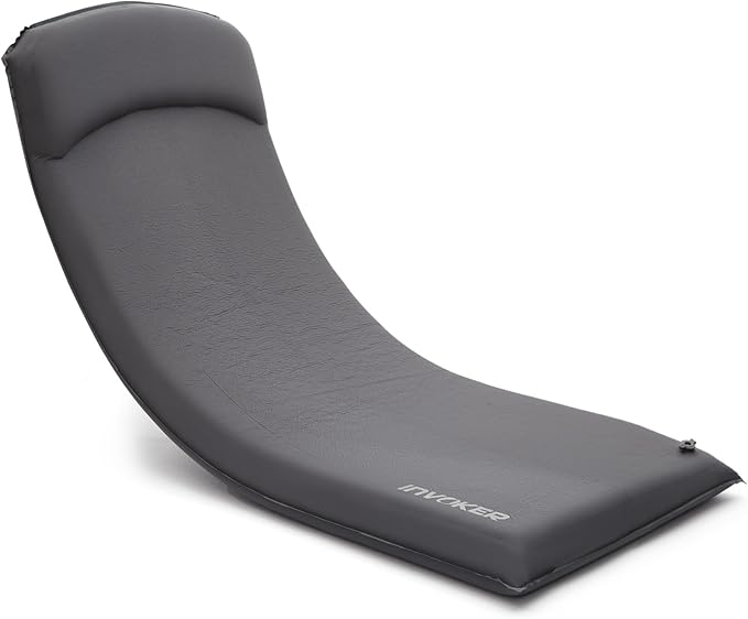 INVOKER Camping Sleeping Pad 2.75” Memory Foam Fast Self Inflating Insulated Durable Camping Mat Air Mattress with Pillow，for Tent, Traveling, Car, Camping, Grey