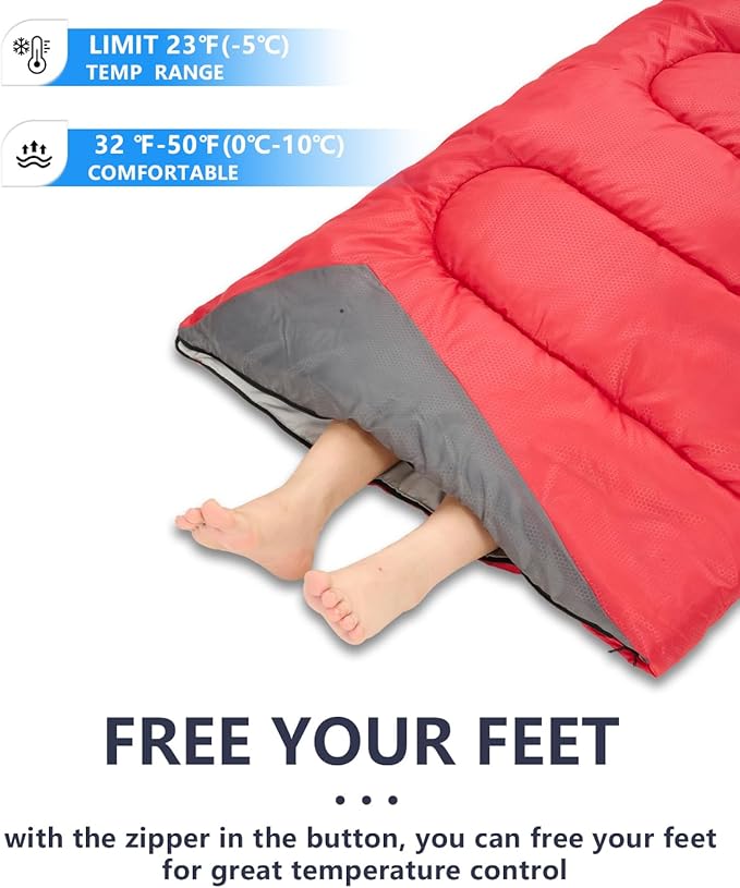 Sleeping Bags for Adults Backpacking Lightweight Waterproof- Cold Weather Sleeping Bag for Girls Boys Mens for Warm Camping Hiking Outdoor Travel Hunting with Compression Bags