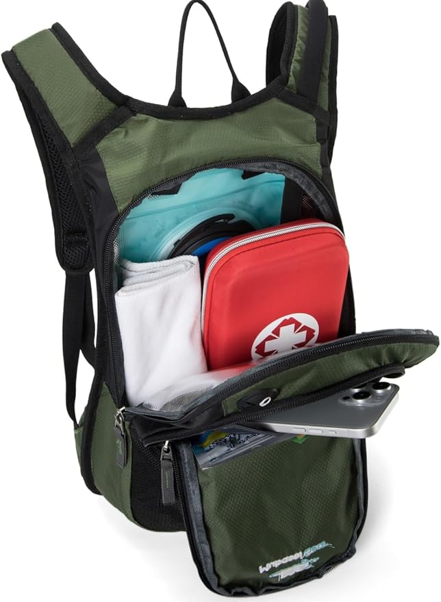 15L Insulated Hydration Backpack Pack with 2L Water Bladder Lightweight Hiking Backpack Bag for Women Men Daypack for Hiking Running Festival Camping Biking