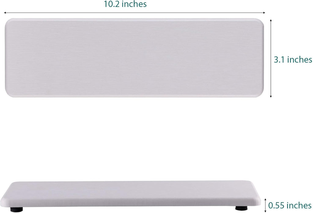 2 Pcs Water Absorbing Stone Trays, Kitchen/Bathroom Sink Soap Dish, Diatomite Tray Used for Hand Soap & Cosmetic Bottles in The Modern Home, 3.2" W x 10.2" L, White