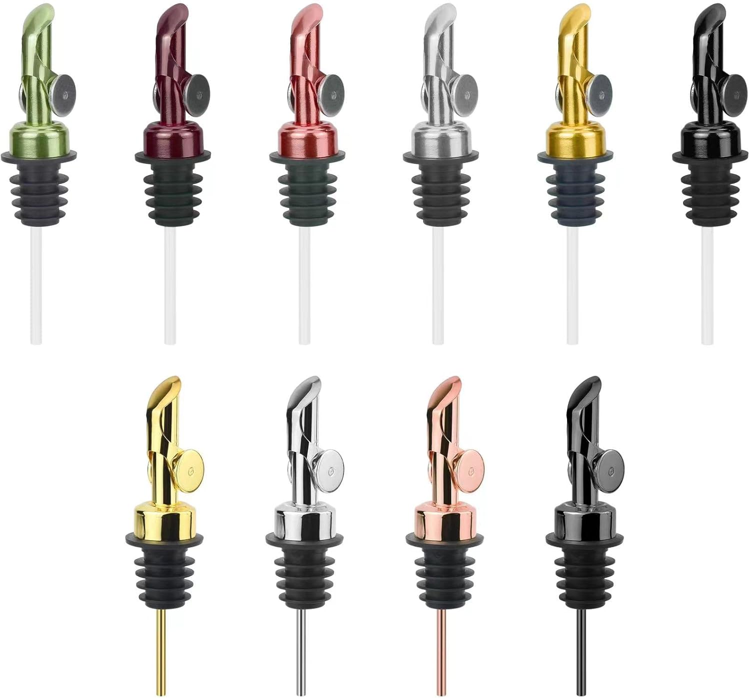 MEETSWEET Olive oil dispenser spout, pour spouts，304stainless steel automatic opening and closing spout, leak-proof, for olive oil, vinegar, wine and other liquid bottles (304) 4pcs…