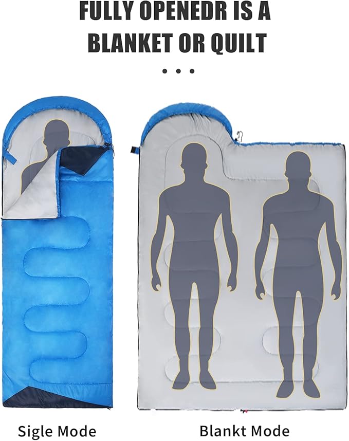 Sleeping Bags for Adults Backpacking Lightweight Waterproof- Cold Weather Sleeping Bag for Girls Boys Mens for Warm Camping Hiking Outdoor Travel Hunting with Compression Bags