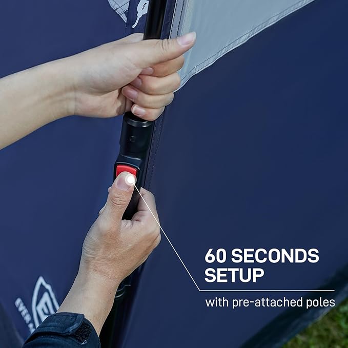 EVER ADVANCED 6 Person Blackout Camping Tent Instant Cabin Tents for Family with Rainfly, 60s Easy Setup, Water-Resistant