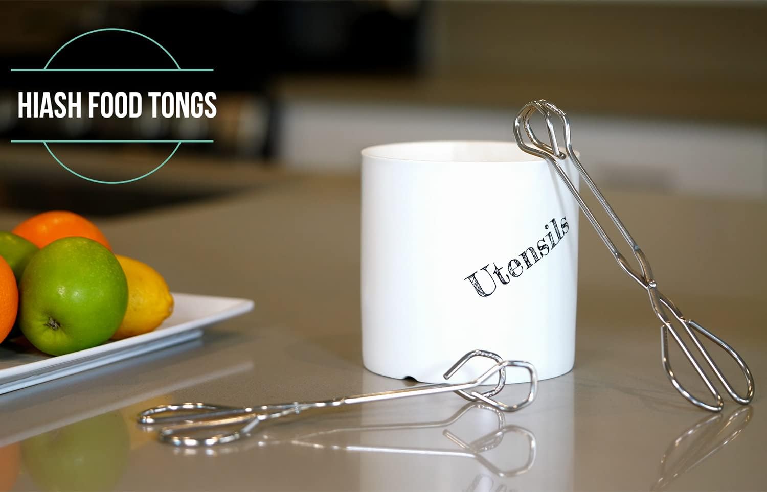 9-Inch Heavy Duty Stainless Steel Kitchen Tongs - Comfortable Ergonomic Grip, Scissor Design, Heat Resistant for BBQ and Cooking