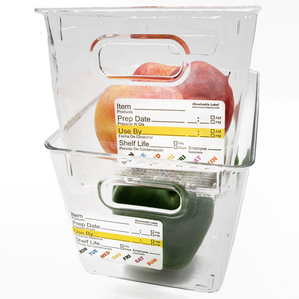 InStockLabels Dissolvable Food Labels - 2” x 3” (2500 Labels) - Rotation Food Stickers for Kitchen & Restaurant Supplies - Ideal for Jar, Containers and Freezer Storage, Kitchen Stickers