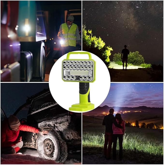 Cordless Light for Ryobi 18V Lithium-ion Battery, 18W 2000LM Flashlight, 90Degree Pivoting Head, Jobsite Lighting LED Work Light for Outdoor, Indoor, (Batteries Not Included)