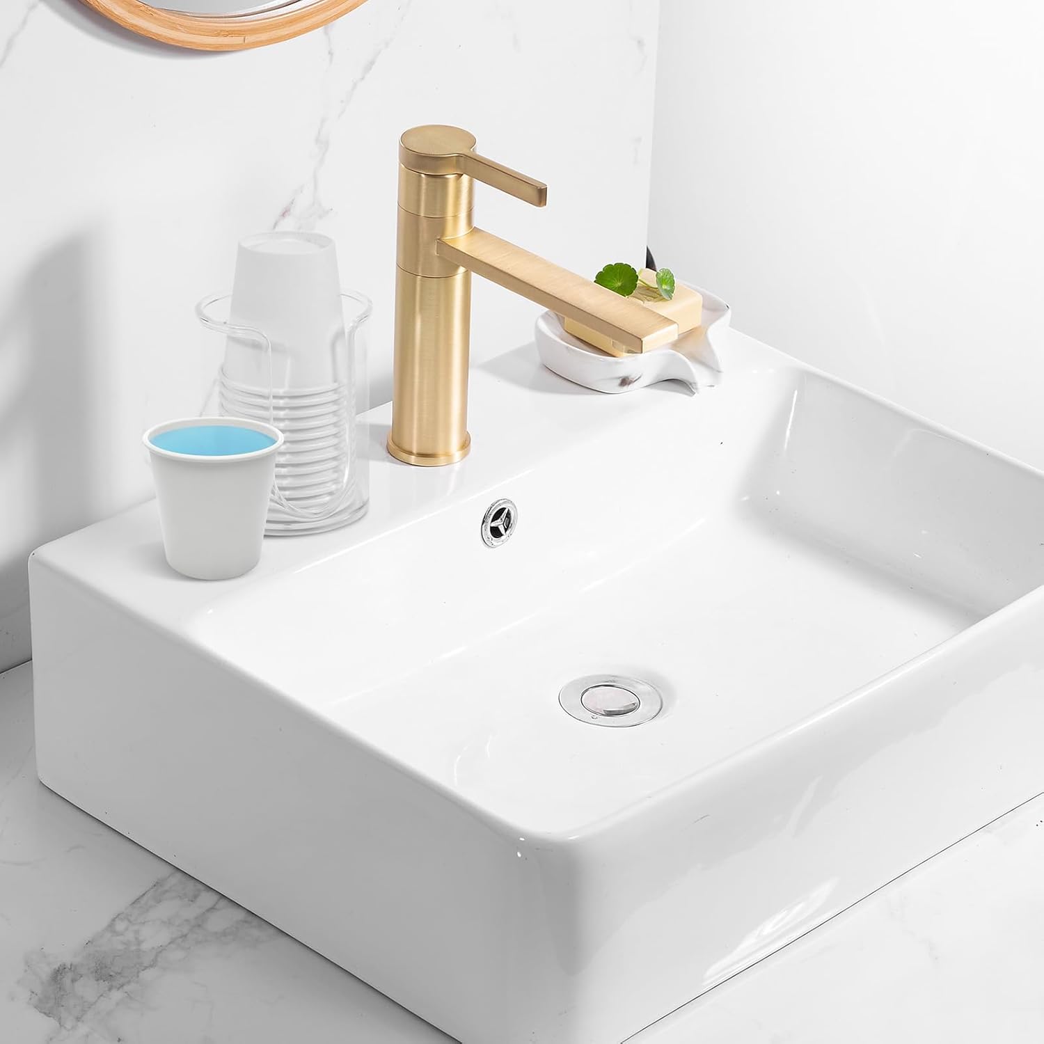 100 Count 3oz Disposable Bathroom Cups, Mouthwash Cups, Small Paper Cups for Parties, Picnics, Barbecues, Travel and Events