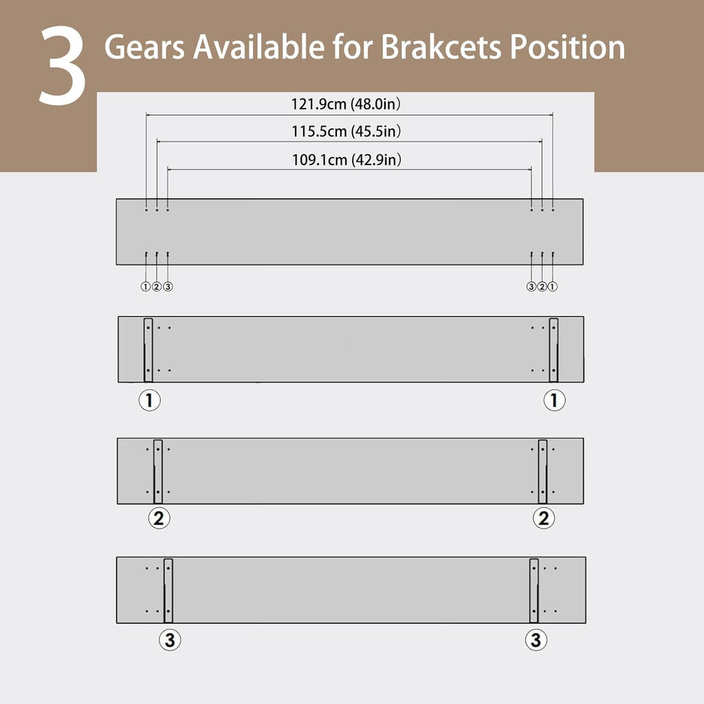 DINZI LVJ Long Wall Shelves, 55.1Inch Wall Mounted Shelves Set of 2, Extra Large Floating Storage Ledges with Sturdy Metal Brackets for Living Room, Bathroom, Bedroom, Kitchen, Gray Wash