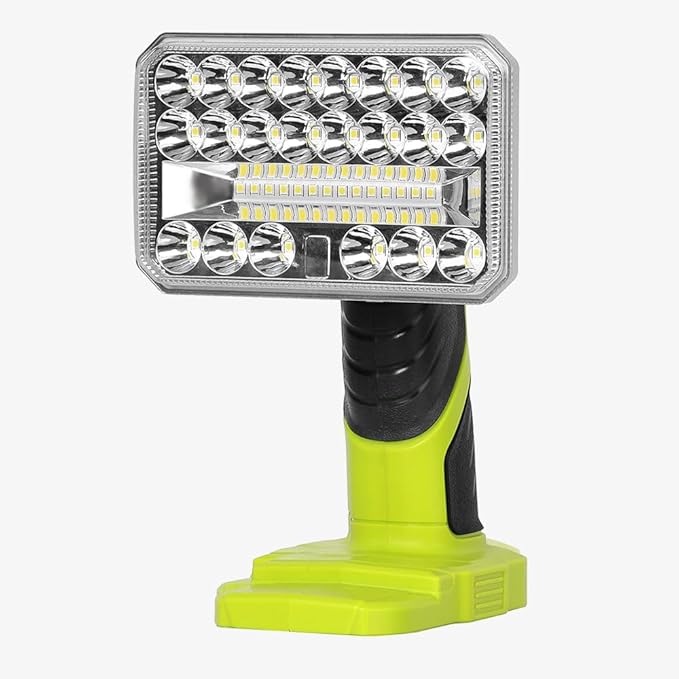 Working Light for RYOBI 18V Lithium-ion Battery, 2000LM 18W Flashlight with 3 Brightnesses, Aluminum Alloy Cordless LED Work Light for Camping, Emergency, Indoor, Outdoor...