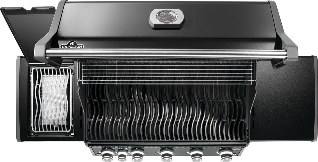 Napoleon Rogue PRO 625 Propane Gas Grill with Infrared Side Burner, Black, Durable 6-Burner Backyard Grill