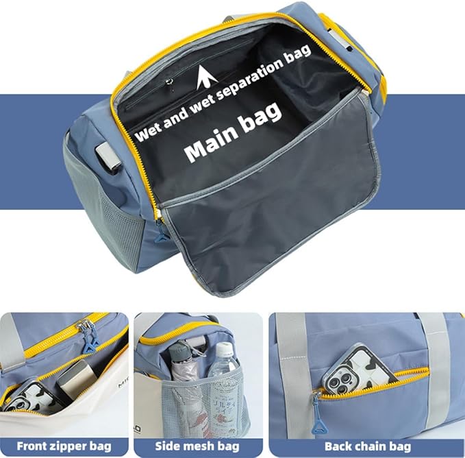 Male/Female Universal Gym Bag,Waterproof Sports Handbag,Dry Wet Separate Weekender Travel Duffel Bag with Shoes Compartment,for Swimming,Yoga,Gym,Travel,Exercise etc. (Pink)