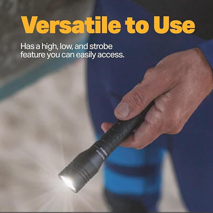 LUXPRO LP290V3 LED Flashlight - Bright 300 Lumens with 3 Light Modes - Aircraft-Grade Aluminum with IPX4 Waterproof Protection & Patented TackGrip - Camping, Outdoor, Home - Batteries Included