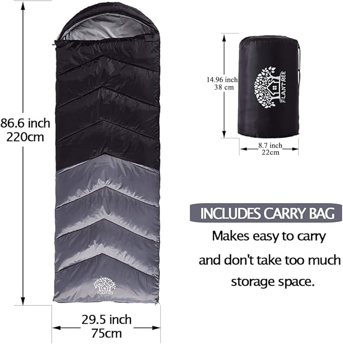 Sleeping Bag 4 Seasons Adults & Kids for Camping Hiking Trips Warm Cool Weather,Lightweight and Waterproof with Compression Bag,Indoors Outdoors Activities