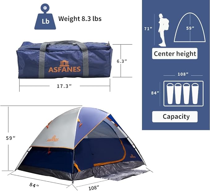 2-12 Person Tents for Camping Waterproof, Backpack Double Layer Tents, Perfect Picnics, Fishing and Backyard Camping