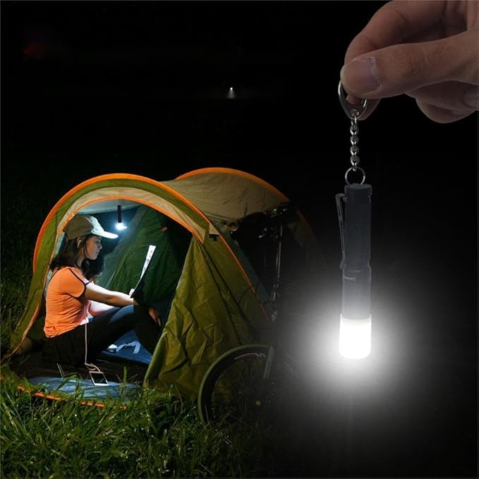 Mini Keychain Flashlight AAA Small Bright Pocket Light 150 Lumens 3 Modes Multipurpose Hatlight Camplight Tablelight for Everyday EDC Reading Walk Emergency Parents Kids Gift