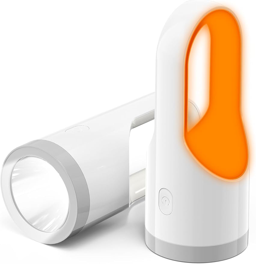 KLEAH Rechargeable U-Shape Spotlight Flashlight Portable Handheld Flashlights Lightweight Outdoor Searchlight Desk Light for Home Power Outrages, Walking, Hiking, Camping, Fishing, Emergency Light