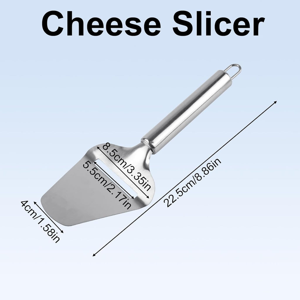 Stainless Steel Cheese Slicer for Block Cheese, Handheld Butter Cutter Shaver Multi-Functional Kitchen Tool for Hard and Semi-Hard Non-Stick Cheeses Grater, Vegetables, Cactus Peeler
