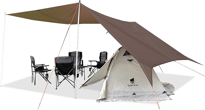 GEERTOP 17 x 10 ft Camping Tarp Lightweight Large Waterproof Hammock Rain Fly Shelter Backpacking Tent Tarp for Outdoor Hiking Bushcraft Survival Travel