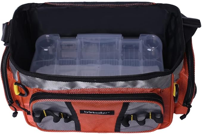 Kylebooker Fishing Tackle Bags Soft Side Fishing Tackle Box Storage Bag for Saltwater or Freshwater