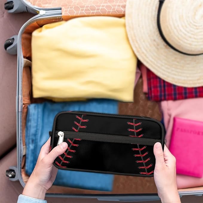 Boys Toiletry Bag for Kids Dopp Kit Waterproof Baseball Theme Hanging Wash Bag Cosmetic Bag Medicine Bag for Travel Sports Shower Essential