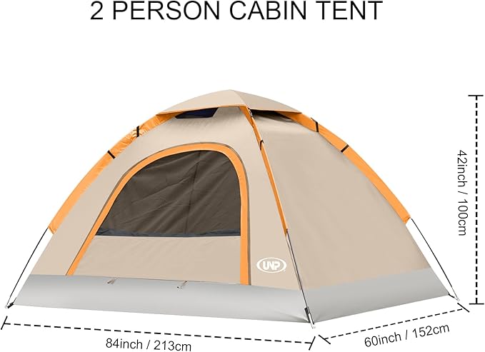 UNP Camping Tent 2/3/4/6 Person Dome Tent, Easy to Set Up for Camping, Lightweight Camping Tent, Portable Camping Tent for Outdoor and Backpacking Beaches