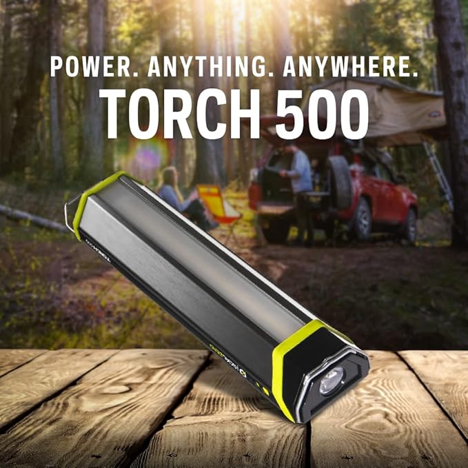Goal Zero 500 Lumen Torch Light, Multi-Use Weatherproof LED Flashlight and Solar Lantern – Portable Rechargeable Spotlight and Floodlight with Built-In Solar Panel