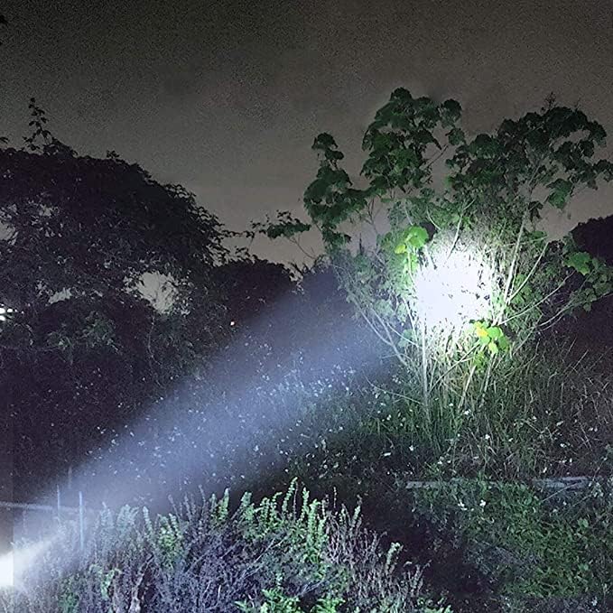 2pcs Solar/Rechargeable Multi Function 1000 Lumens LED Flashlight, with Emergency Strobe Light and 1200 Mah Battery, Emergency Power Supply and USB Charging Cable, Fast Charging (2PC)