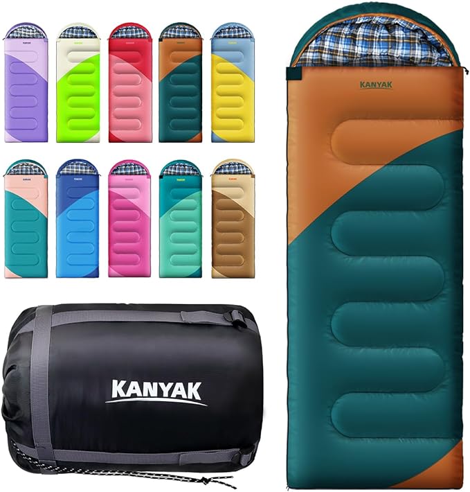 Camping Sleeping Bag, 32℉ Sleeping Bags for Adults Kids Teens Cold Weather Warm Sleeping Bag Winter for 3-4 Season Camping, Camping Gear Equipment, Traveling, and Outdoors