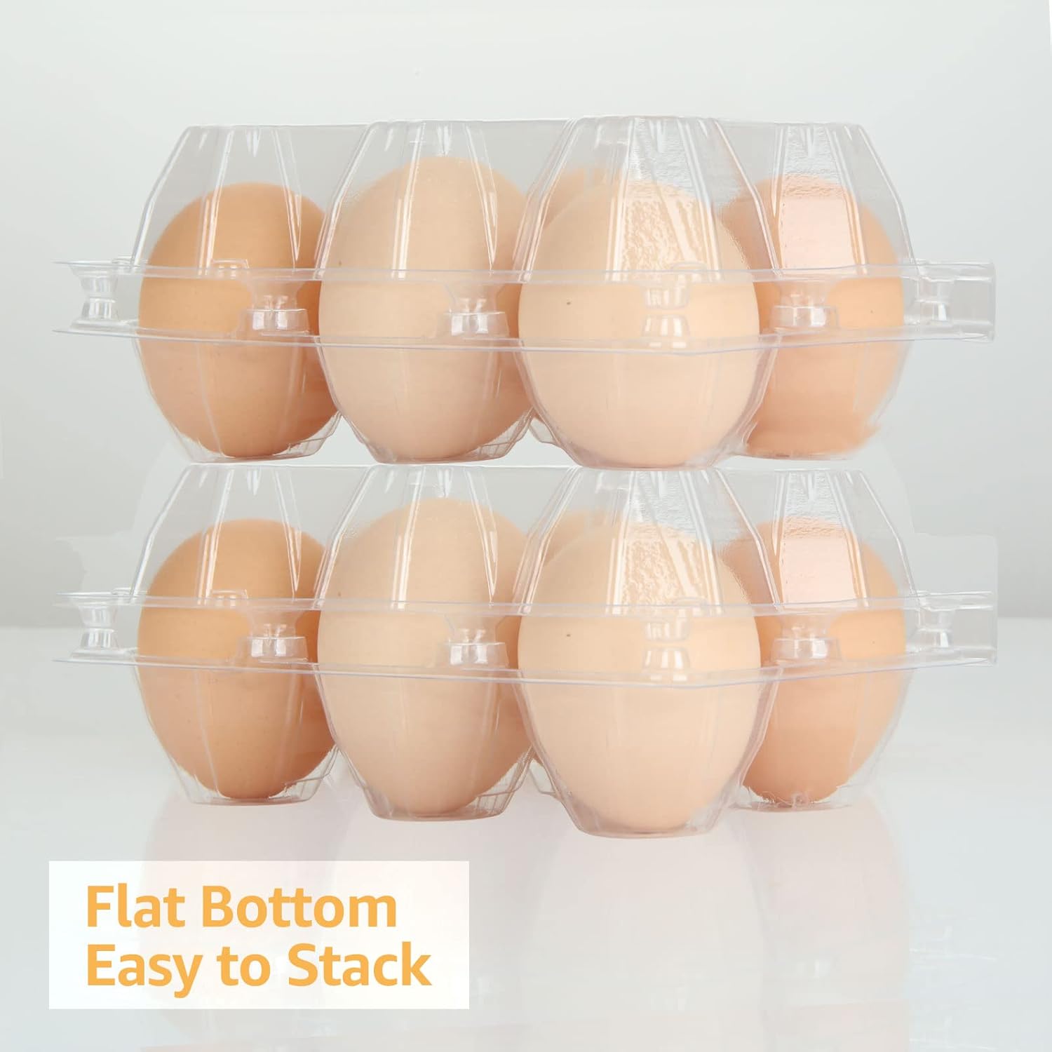 100PCS Egg Cartons Cheap Bulk, Each Holds Half Dozen Eggs (6 Eggs), Plastic Chicken Egg Carton Egg Tray Egg Cartons Holder for Family Pasture Farm Market
