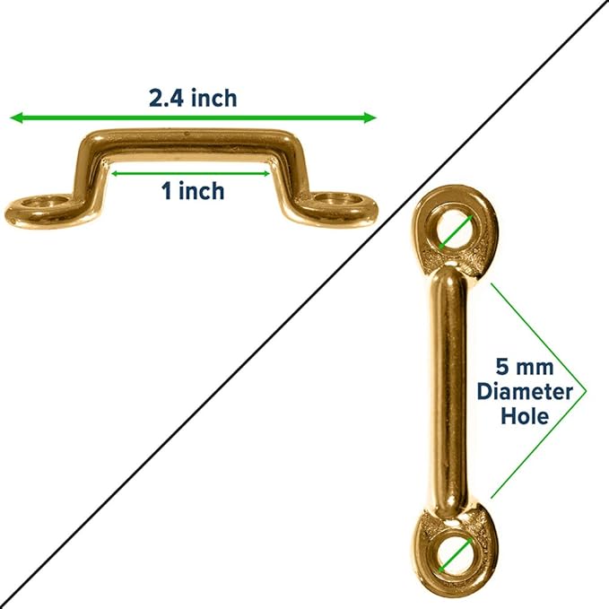 Paracord Planet Solid Brass 1 Inch Footman Loop – Many Utility Uses – Webbing – Kayak/Canoe Rigging – Multiple Pack Options Available
