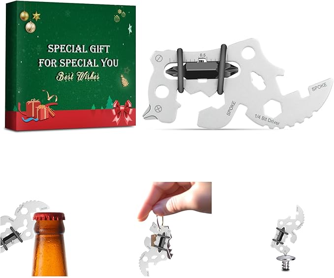 12 in 1 Keychain Multi-tool, Gifts for Men Boyfriend Dad, Father's Day Birthday Gifts, Mini EDC gadgets Tool Gear Bottle Opener for Camping Survival