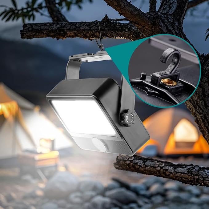 100W LED Work Light Rechargeable, Rechargeable Outdoor Light Solar Camping Lights with Magnetic, 4 Modes, Waterproof Portable Floodlight for Emergency, Repair, Camping