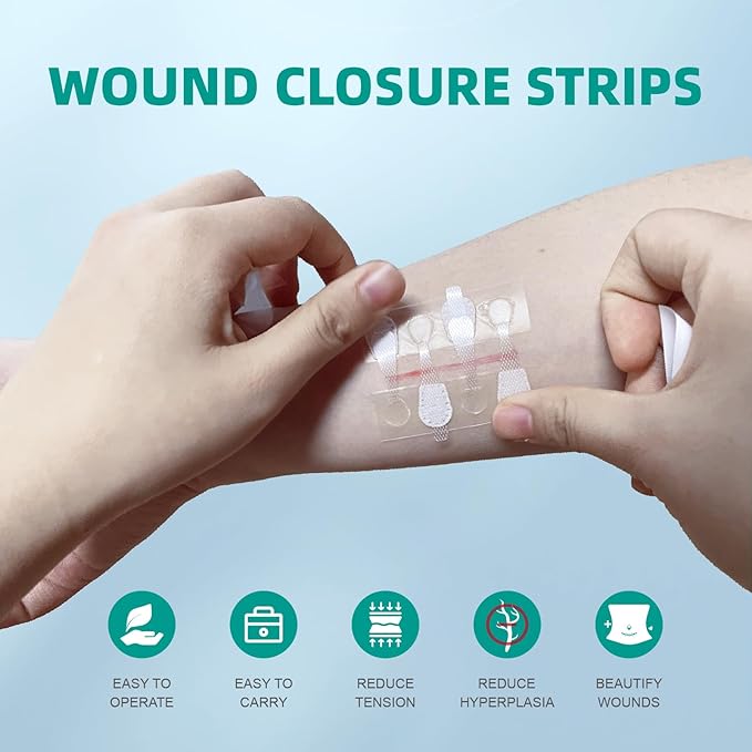 26 PCS First Aid Kit, Wound Closure Strips, 2 Strips x1, 3 Strips x1, 4 Strips x1, Emergency Wound Closure Device Without Stitche, First Aid Supplies Kit at Home Outdoors Sports