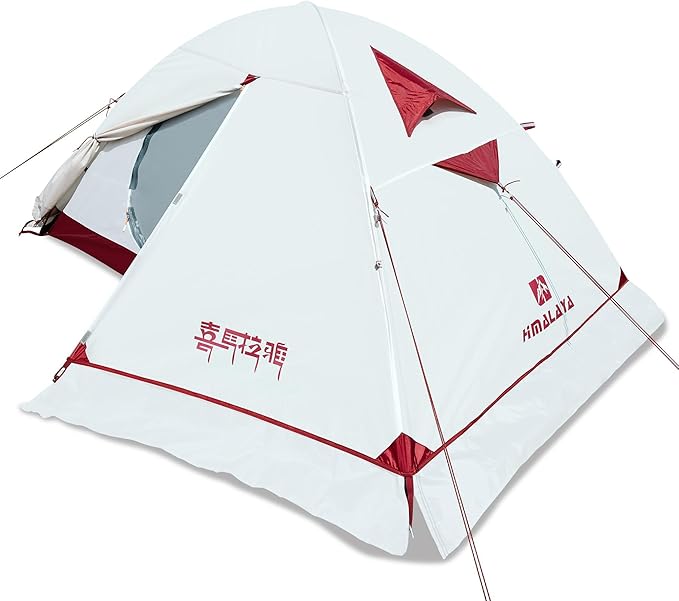 Himalaya 1/2 Person Camping Tent, 4 Season Tent Backpacking Winter Tent Waterproof Windproof Lightweight Portable PU5000 for Outdoor Camping Cold Weather Hiking Mountaineering