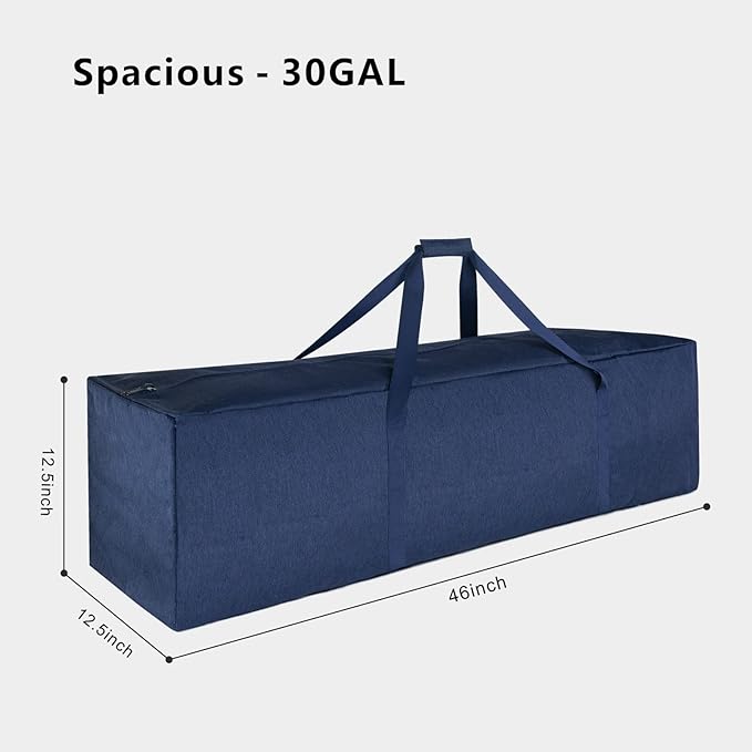 TOPDesign 46 Inch Extra Large Zippered Duffel Bag for Travel Camping Sports Equipment Storage, Waterproof Foldable Luggage Bag with Padded Handles