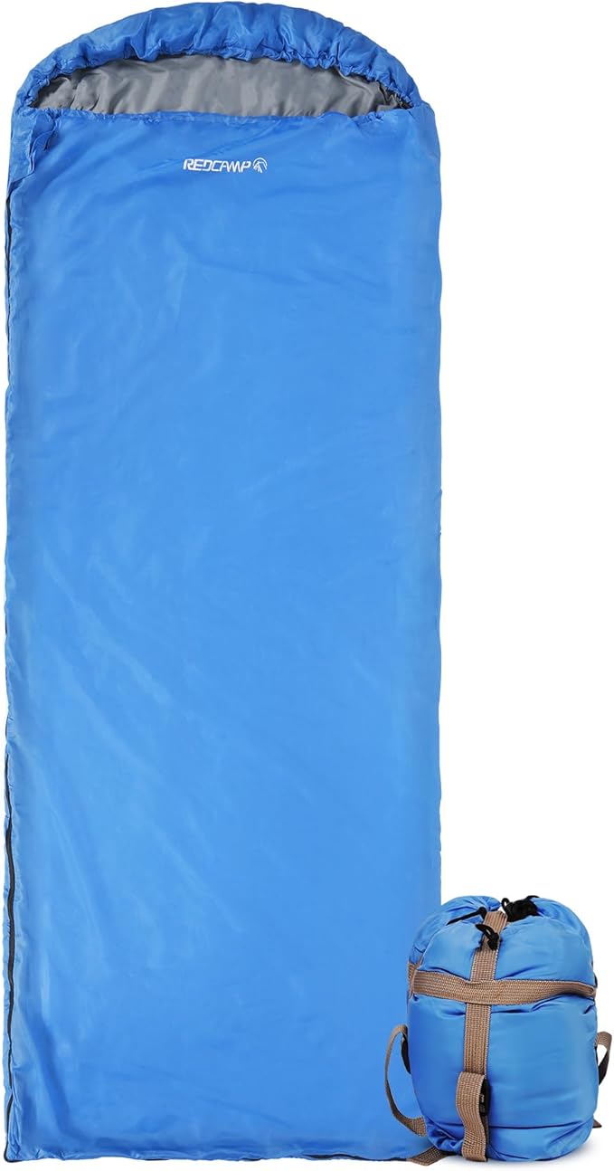 REDCAMP Ultra Lightweight Sleeping Bag for Backpacking, Comfort for Adults Warm Weather, with Compression Sack