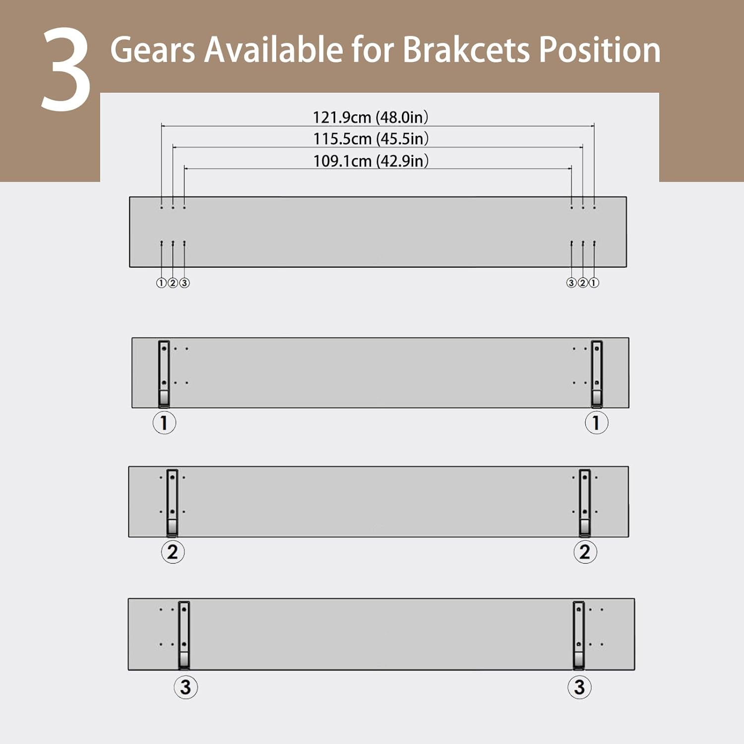 DINZI LVJ Long Wall Shelves, 55.1Inch Wall Mounted Shelves Set of 2, Extra Large Floating Storage Ledges with Sturdy Metal Brackets for Living Room, Bathroom, Bedroom, Kitchen, Rustic Brown