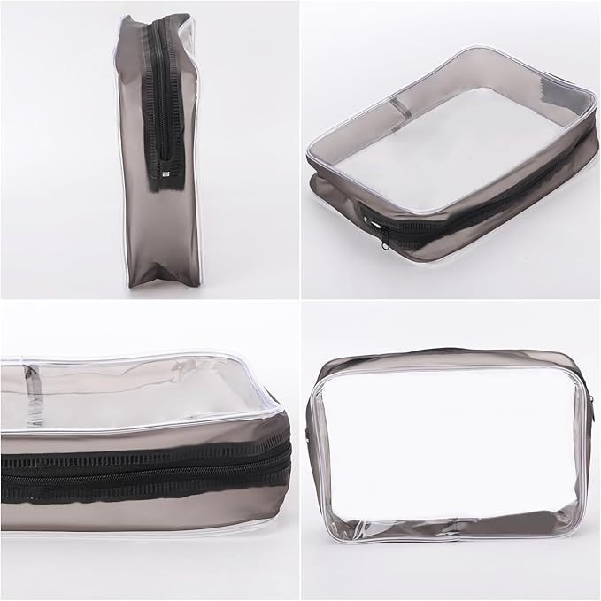 Tbestmax 10 Pack Clear Cosmetic Bags Makeup Bags Portable Waterproof TSA Approved Travel Toiletry Bags Organizer