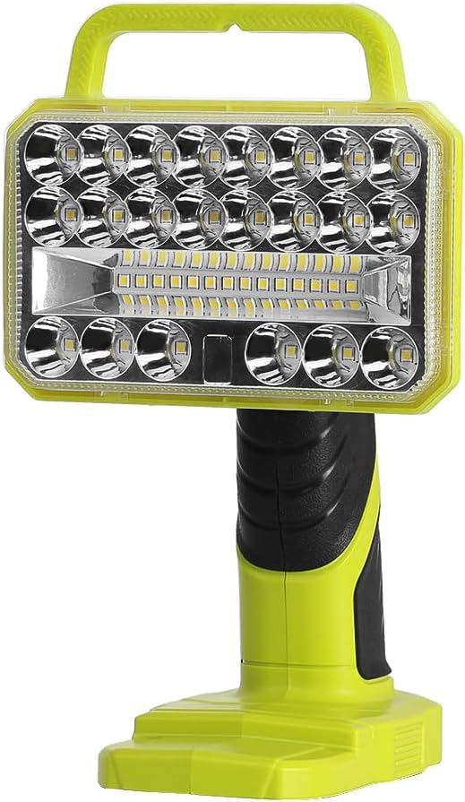 Cordless Light for Ryobi 18V Lithium-ion Battery, 18W 2000LM Flashlight, 90Degree Pivoting Head, Jobsite Lighting LED Work Light for Outdoor, Indoor, (Batteries Not Included)