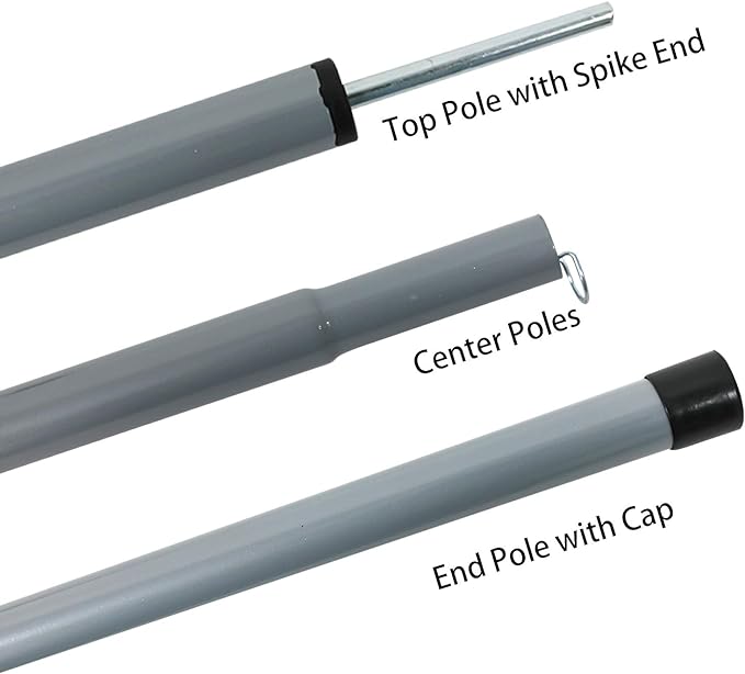 Sutekus Steel Rod Tent Pole Replacement Accessorie 2pc/Set Adjustable Bars