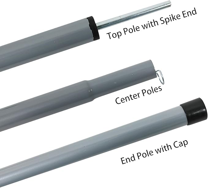 Sutekus Steel Rod Tent Pole Replacement Accessorie 2pc/Set Adjustable Bars