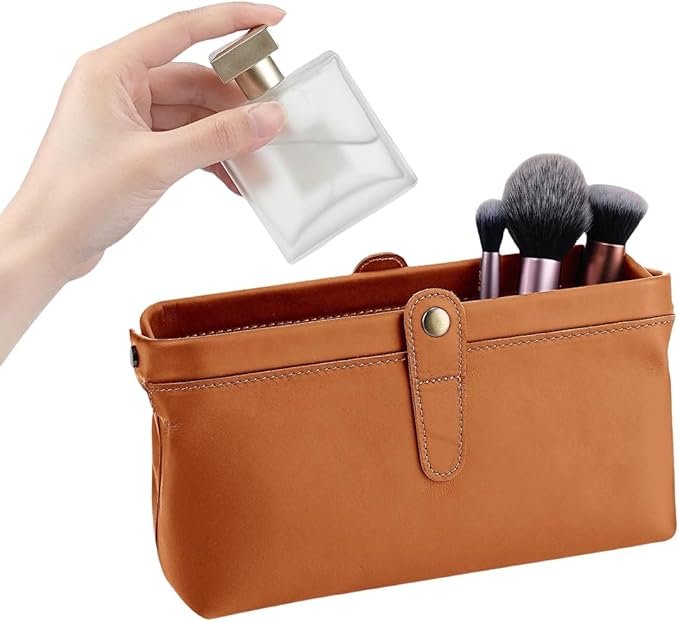 Personalized leather toiletry bag for men, mens travel bag toiletry, small dopp kit waterproof, top grain leather cosmetic bag, shaving bag without zipper