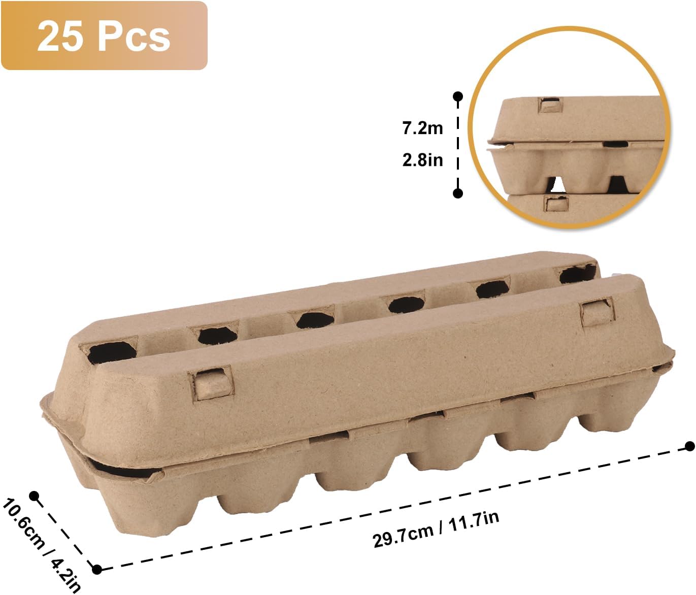 25 Pack Egg Cartons Bulk, Cardboard Egg Crates for Secure Eggs Storage, Egg Cartons Bulk for Fresh Eggs - Perfect for 12 Count (1 Dozen) Large Eggs