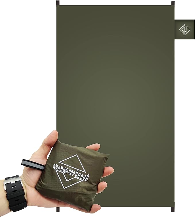 Onewind Small Footprint, 4000mm Waterproof Rate PU Coating, 47" * 27" Ultralight Camping Ground Sheet with Carry Bag for Backpacking, Camping, Picnic, Mat