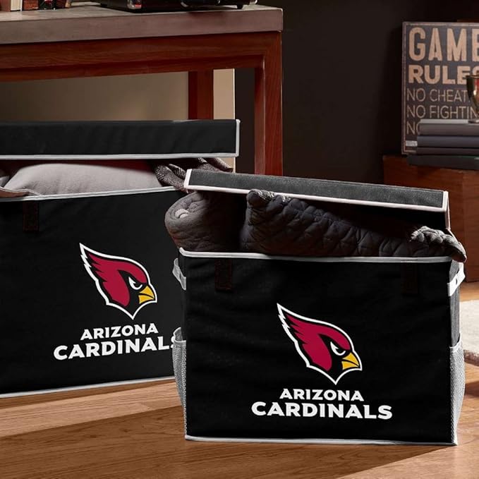 Franklin Sports NFL Storage Footlocker Bins - Large Folding Organizer Containers - NFL Team Office, Bedroom + Living Room Décor - Large + Small Bins