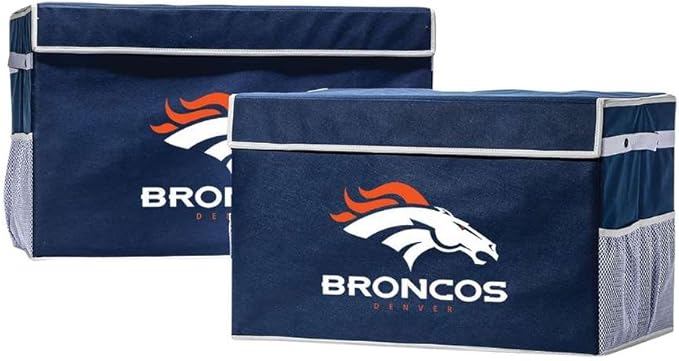 Franklin Sports NFL Storage Footlocker Bins - Large Folding Organizer Containers - NFL Team Office, Bedroom + Living Room Décor - Large + Small Bins